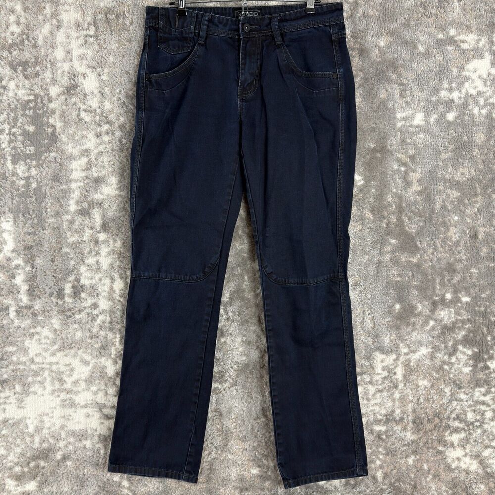 Blumind Womens Size 31 Denim Tapered Jeans Navy Blue Button Zip Pants